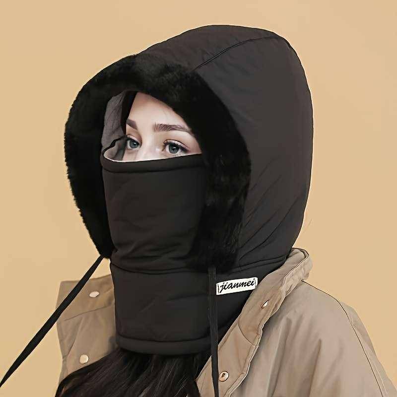 1 Pack Winter Warm Fleece Lined Knit Fabric Polyester Hat