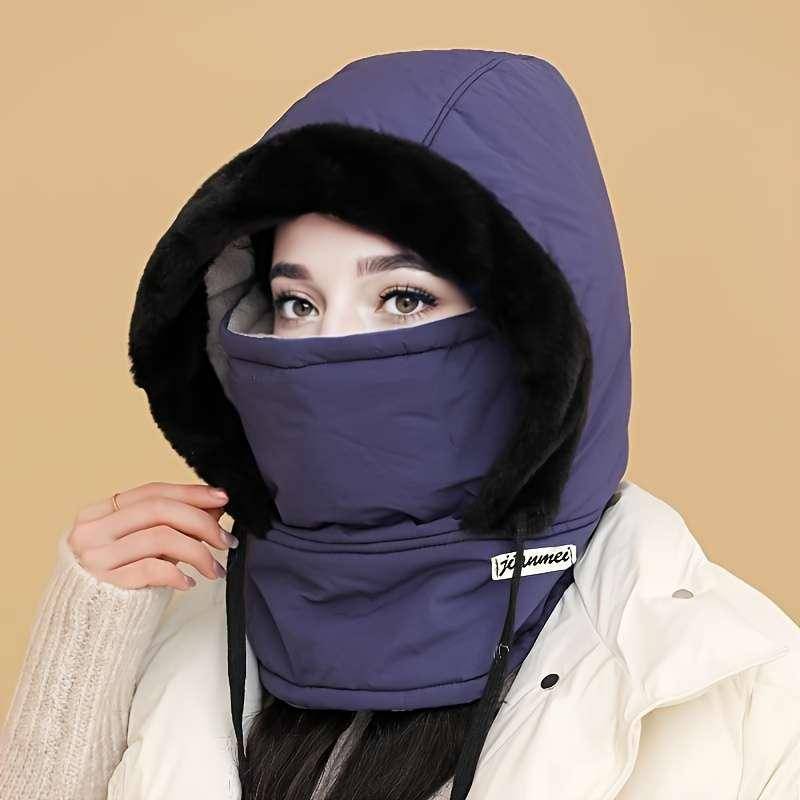 1 Pack Winter Warm Fleece Lined Knit Fabric Polyester Hat