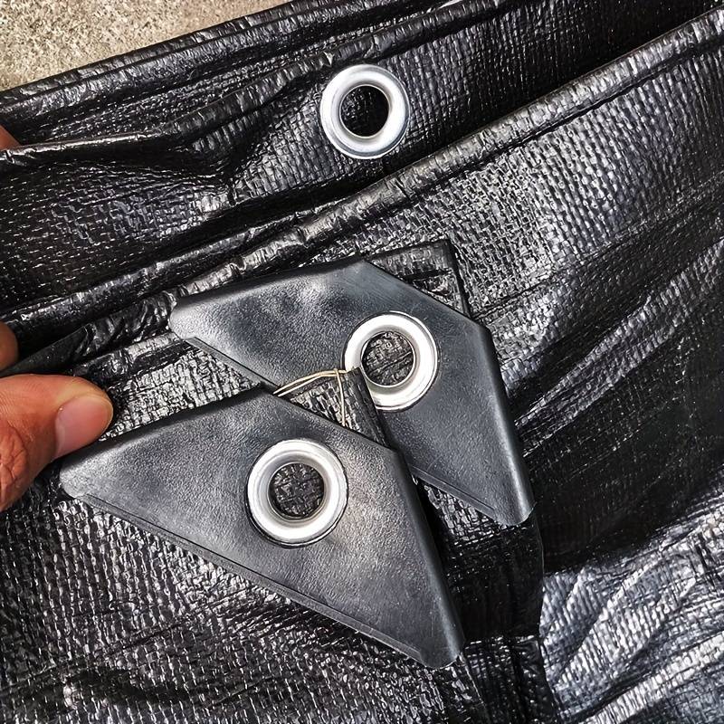 Black Waterproof Tarp With Metal Grommets And Reinforced Edges