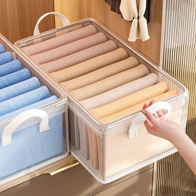 1pc Foldable Pvc Drawer Style Blanket And Clothes Storage Box