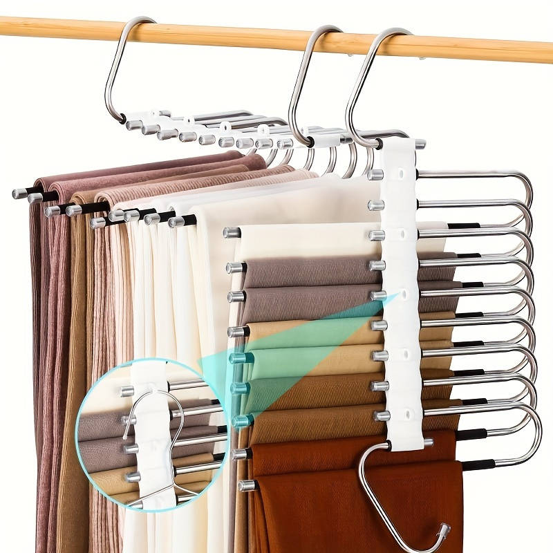1 Space-Saving 9-Tier Metal Trouser Rack
