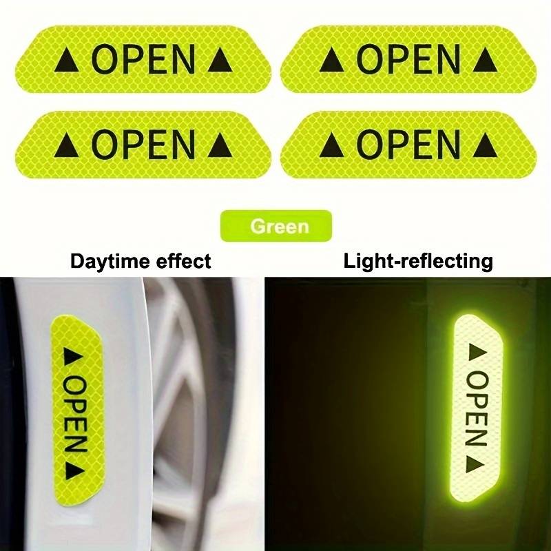 4 Pieces Of Reflective Warning Stickers For Car Doors
