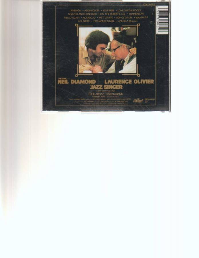 NEIL DIAMOND, THE JAZZ SINGER ORIGINAL MOTION PICTURE SOUNDTRACK CD