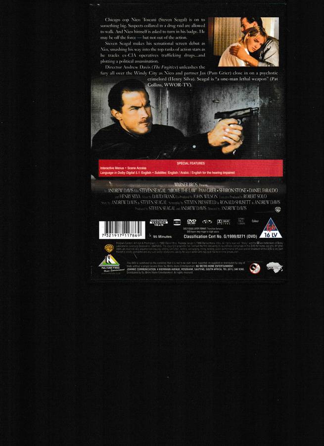 NICO, ABOVE THE LAW DVD