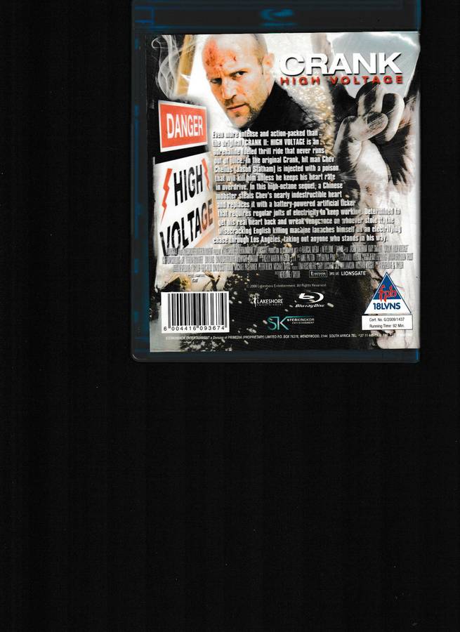 CRANK, HIGH VOLTAGE BLU RAY