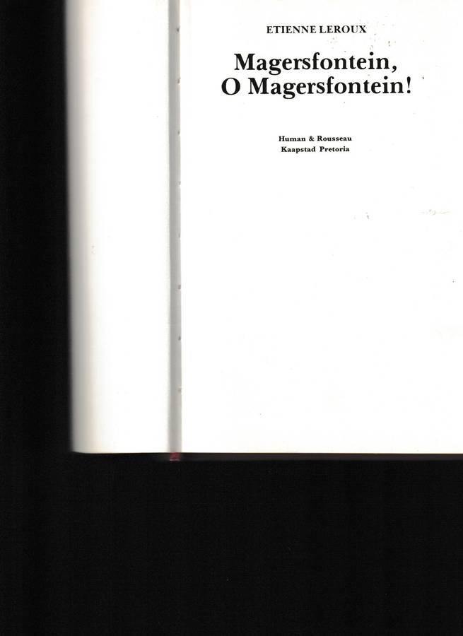 MAGERSFONTEIN, O MAGERSFONTEIN!