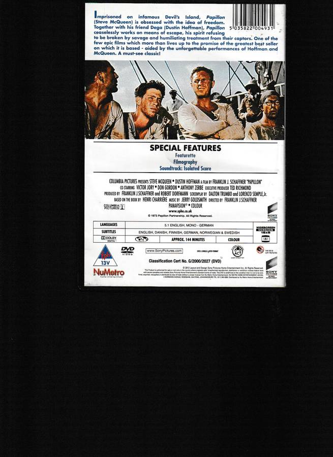 PAPILLON DVD