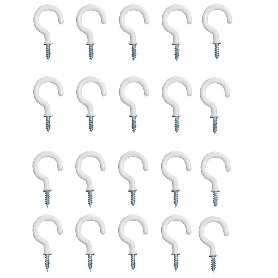 Cup Hook PVC coated 20's TUB,  25mm White
