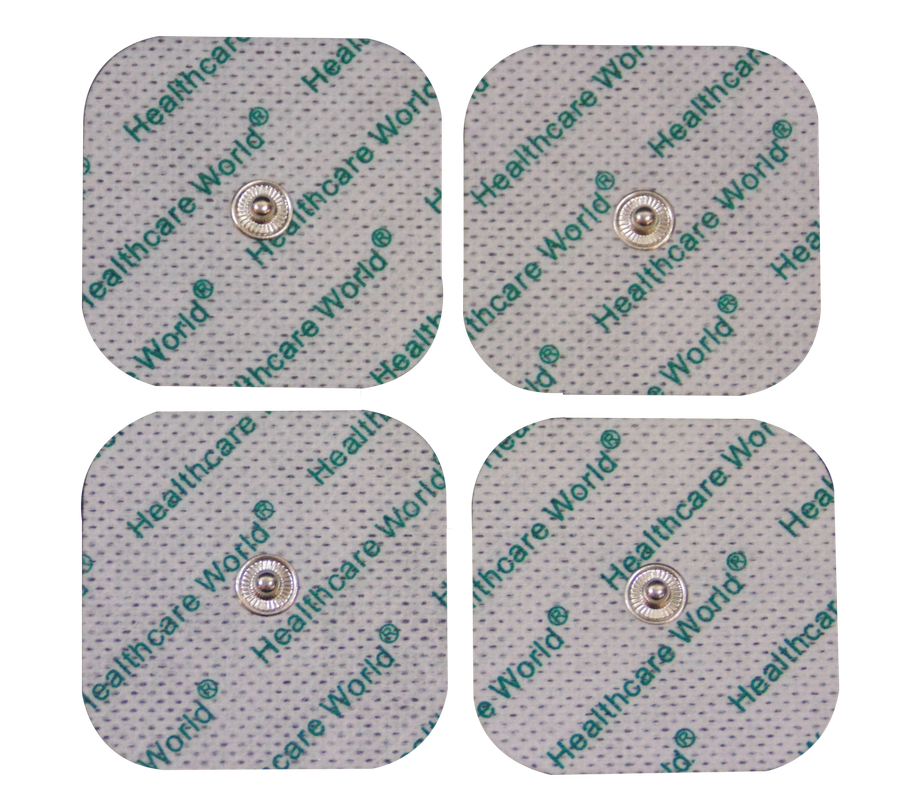 TENS/EMS Electrode Pads 3.5mm Stud Connection 5x5cm fits Beurer, Sanitas Etc.