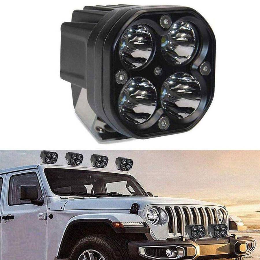 40W Set of 2 LED Square High-Performance Driving Light Spotlights(NO MOUNT BRACKET ON 1 SPOT LIGHT)