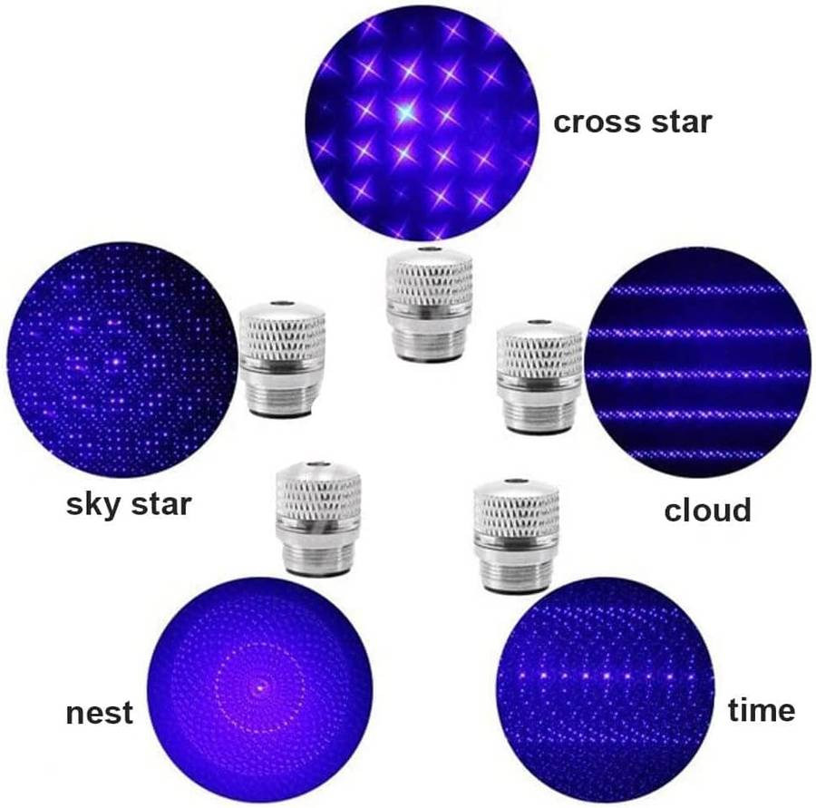 1500M High Power Blue Tactical Flashlight, LED Light, Battery Powered & Gift Carry Case