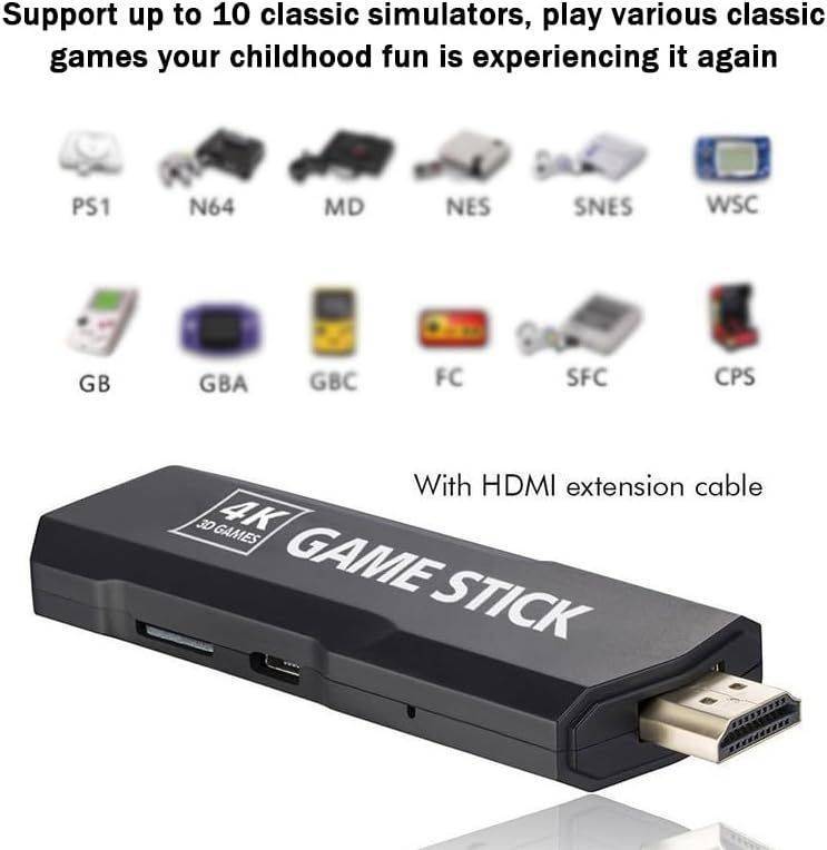 Retro Game Stick 4K HD TV Video Game PS1 Emulators 2.4G Wireless Game Console