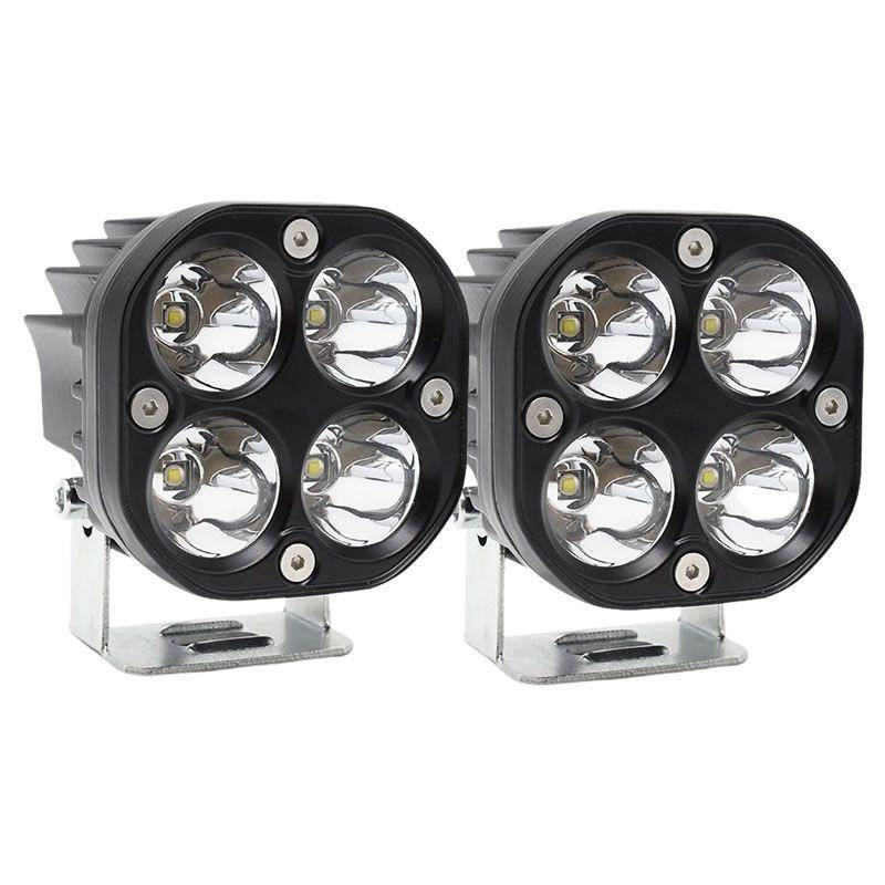 40W Set of 2 LED Square High-Performance Driving Light Spotlights(NO MOUNT BRACKET ON 1 SPOT LIGHT)