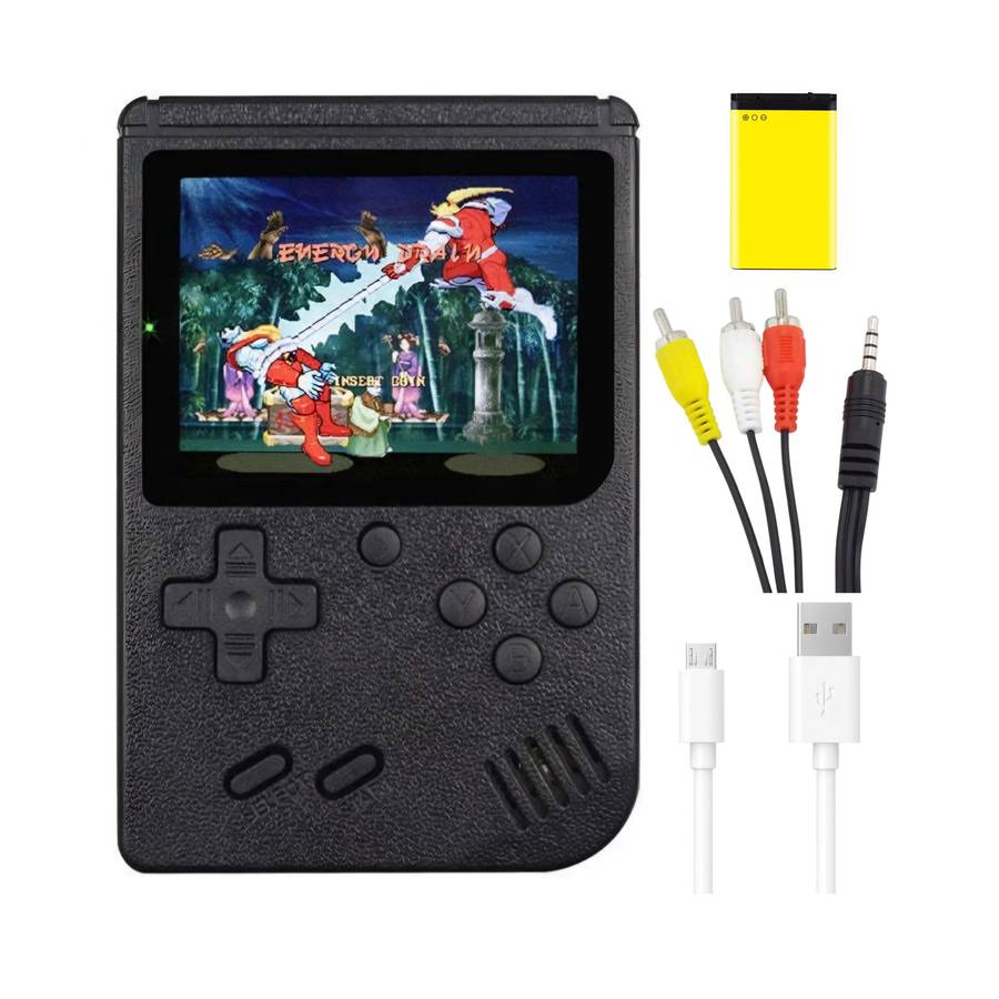 400-IN-1 Portable Handheld Retro Game Console Micro USB & Cable & Battery(BLACK)