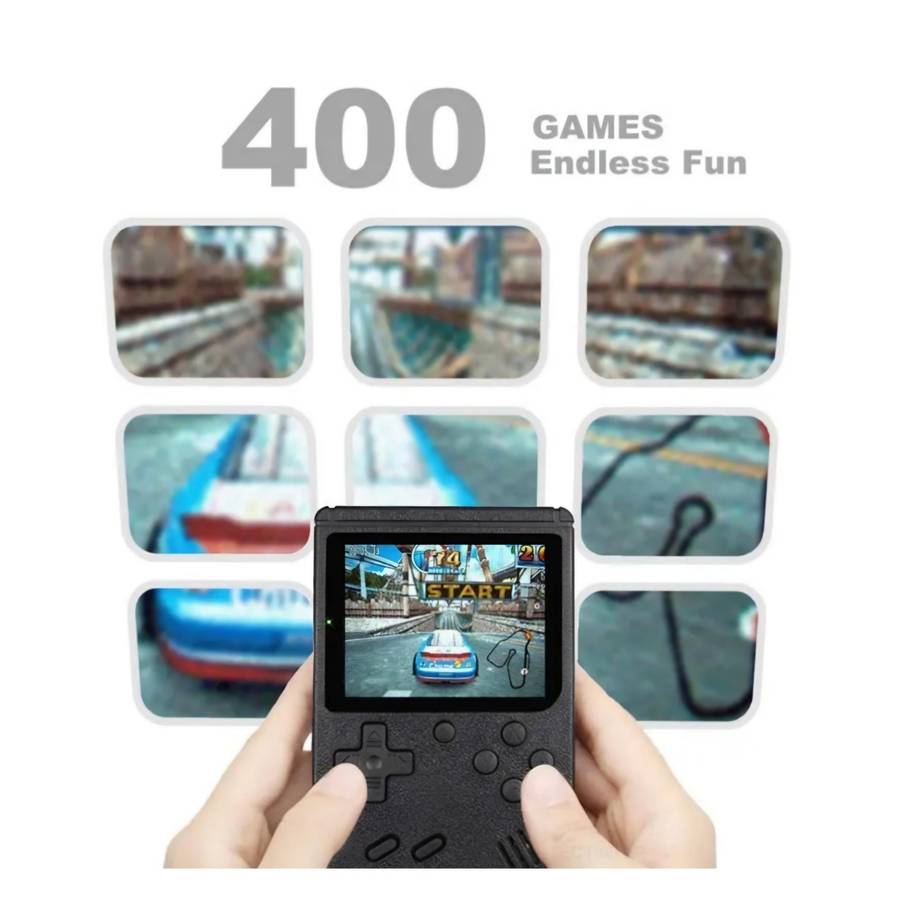 400-IN-1 Portable Handheld Retro Game Console Micro USB & Cable & Battery(BLACK)