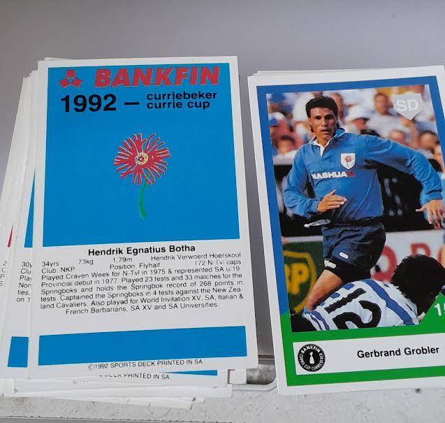 Sports Deck Rugby Cards Mix 1992 Currie Cup(23 Cards)