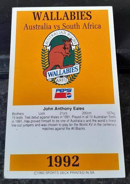 Sports Deck Rugby Card John Eales
