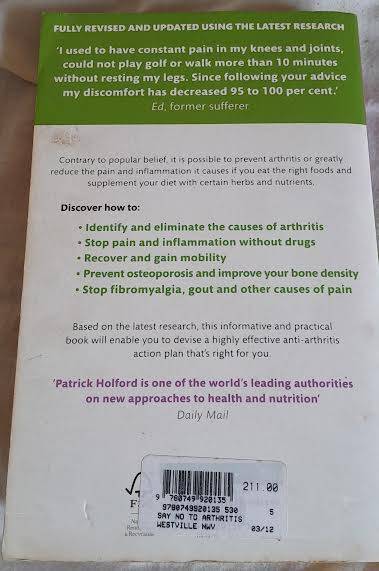 Say no to Arthritis-Patrick Holford