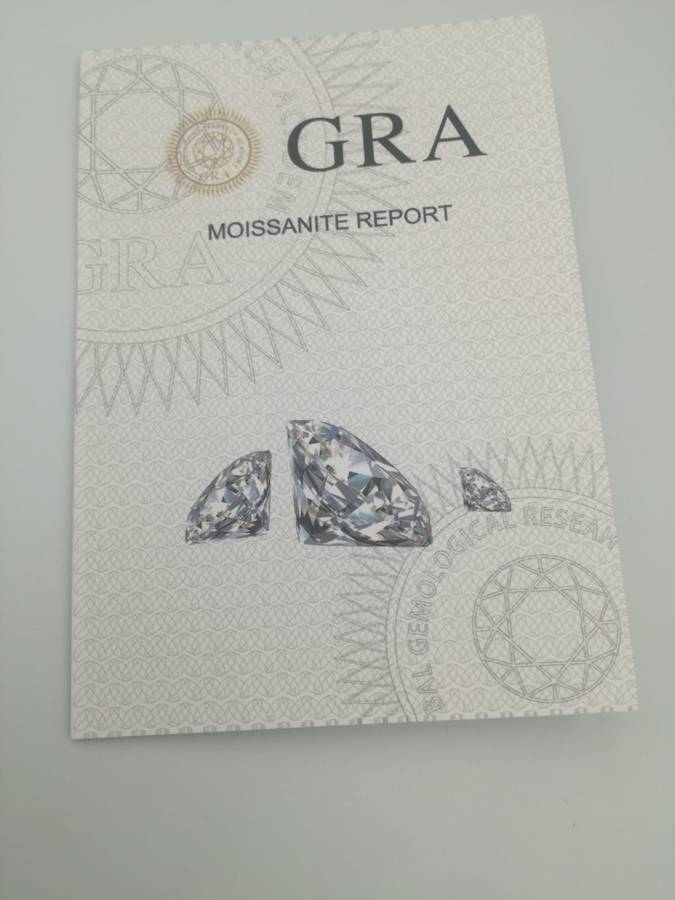 Genuine Moissanite Sterling Silver Ring Size R