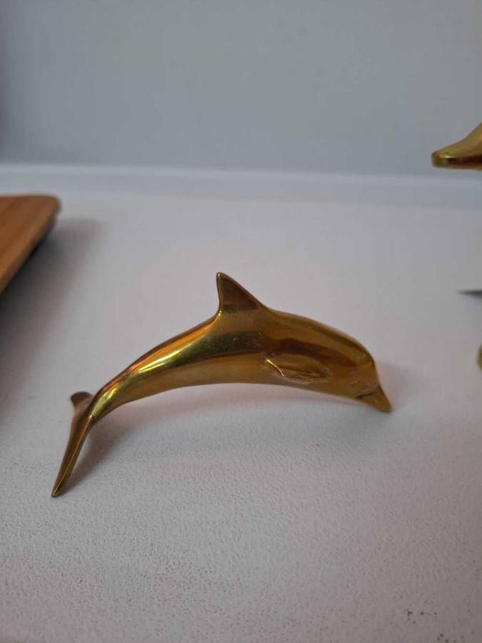 Brass dolphin set of 2
