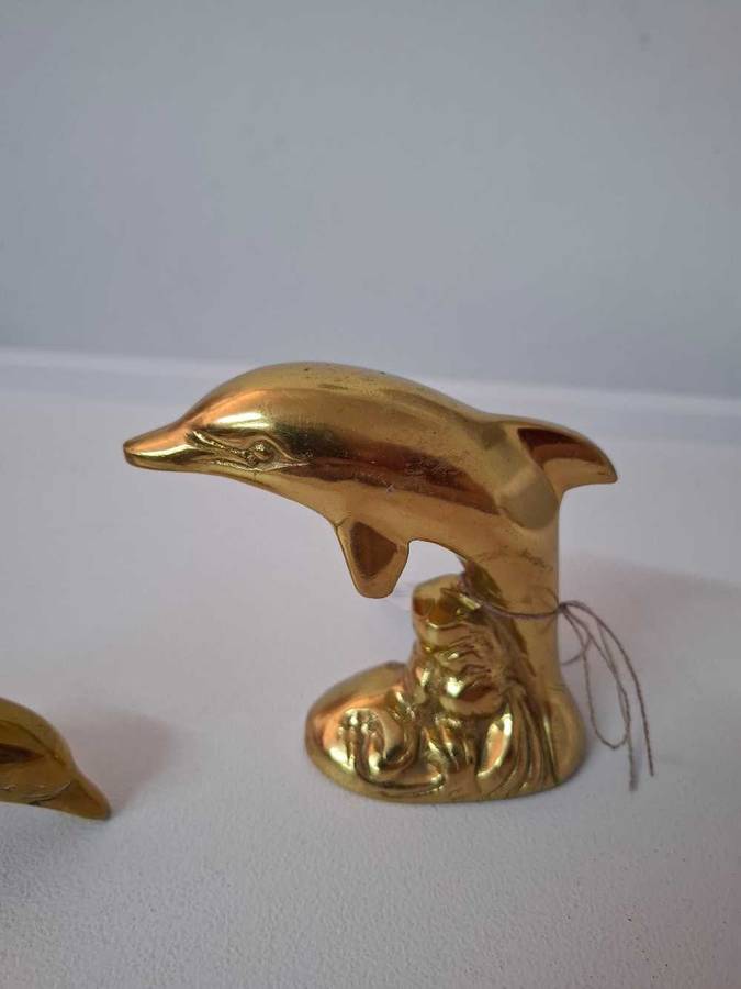 Brass dolphin set of 2