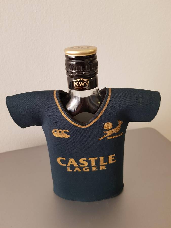 SPRINGBOK "JERSEY" COVER FOR 200ml FLAT BOTTLE