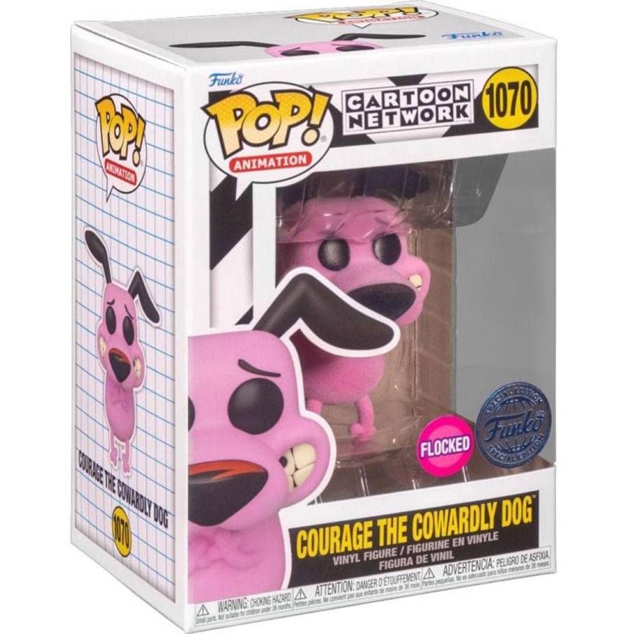 FUNKO POP! Animation - Courage the Cowardly Dog - Courage Flocked Excl
