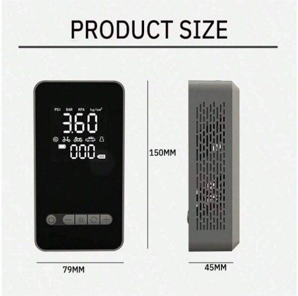 High-End Rechargeable Portable Tire Inflator With Emergency Led Night Light
