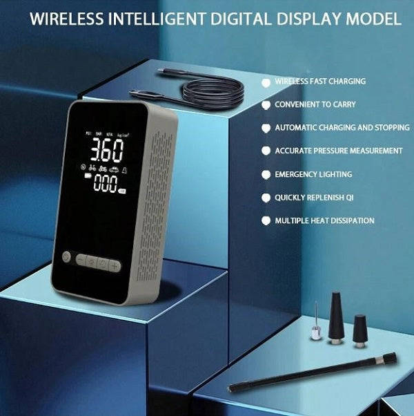 High-End Rechargeable Portable Tire Inflator With Emergency Led Night Light