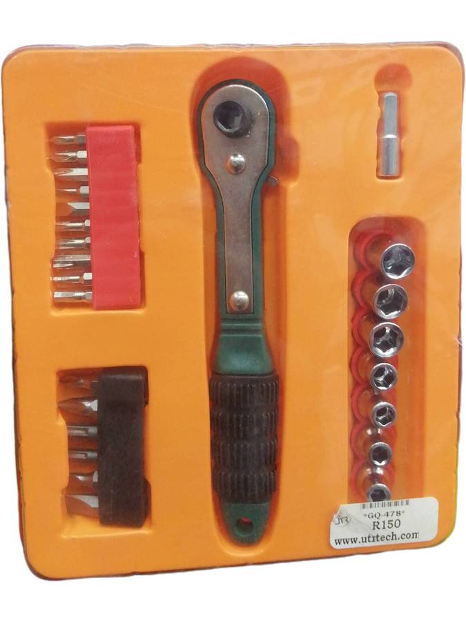Ratchet Screwdriver & Socket Tool Kit  Compact Multi-Bit Repair Set