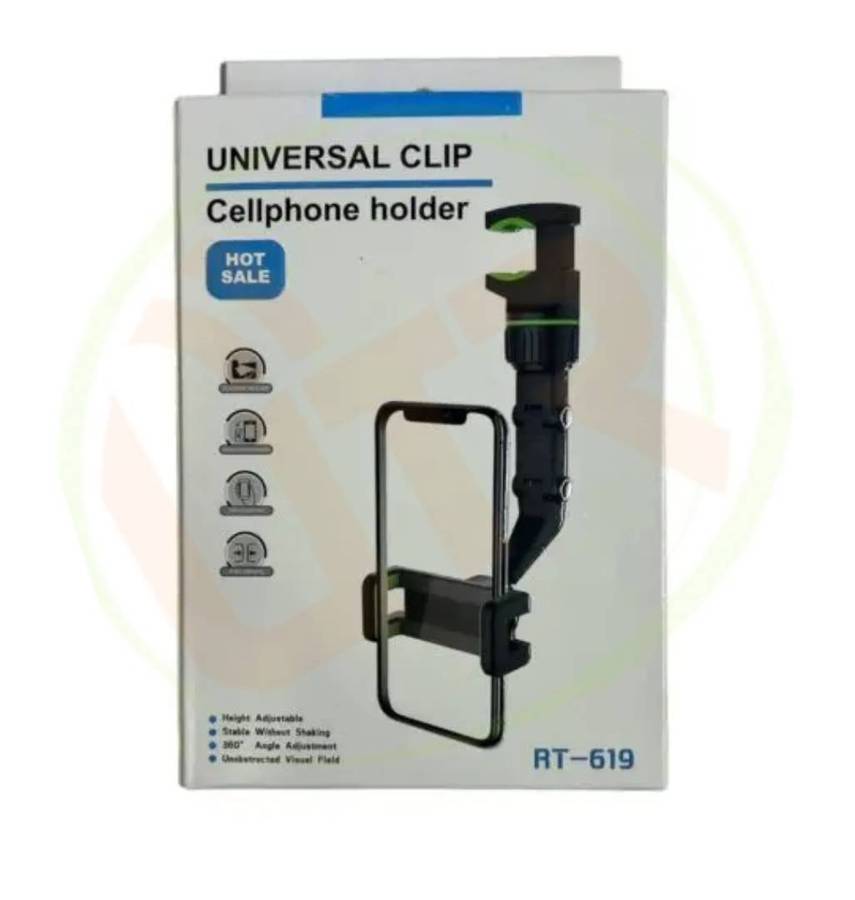 Rearview Mirror Phone Mount  360° Adjustable Car Holder for All Phones