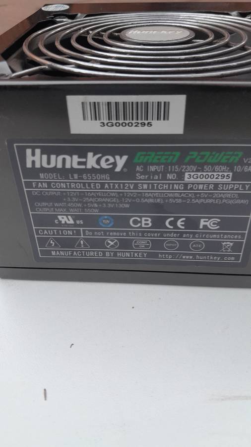 550W Huntkey LW-6550HG power supply unit ATX