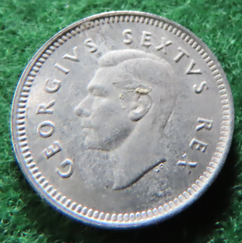 South Africa -.800 Silver Coin 3d - 1949