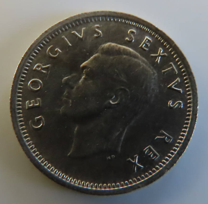 South Africa -.800 Silver Coin 6d - 1950