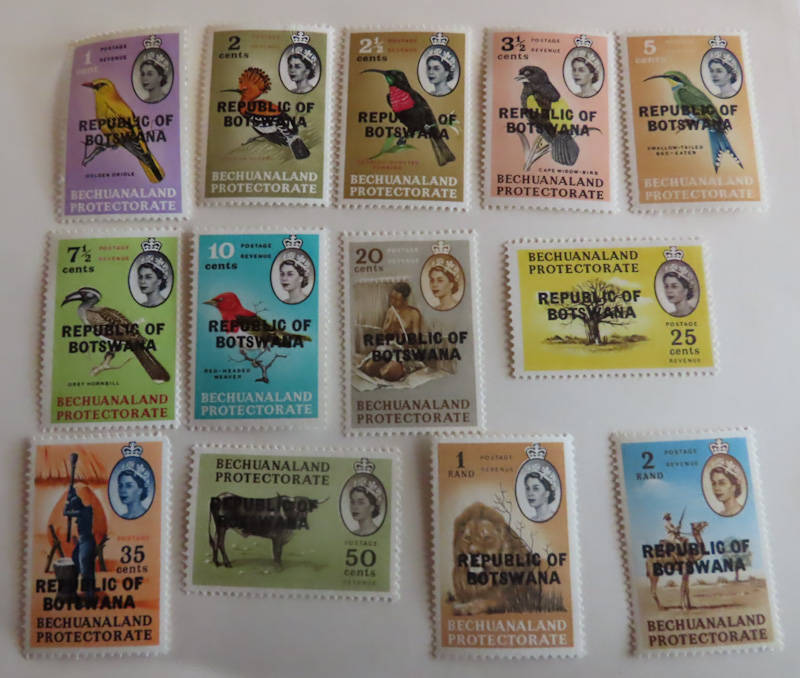Stamps - Republic of Botswana - 1966 Set Minus 12 1/2 cents MNH