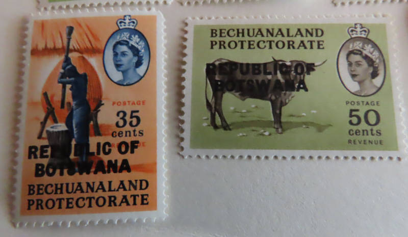 Stamps - Republic of Botswana - 1966 Set Minus 12 1/2 cents MNH