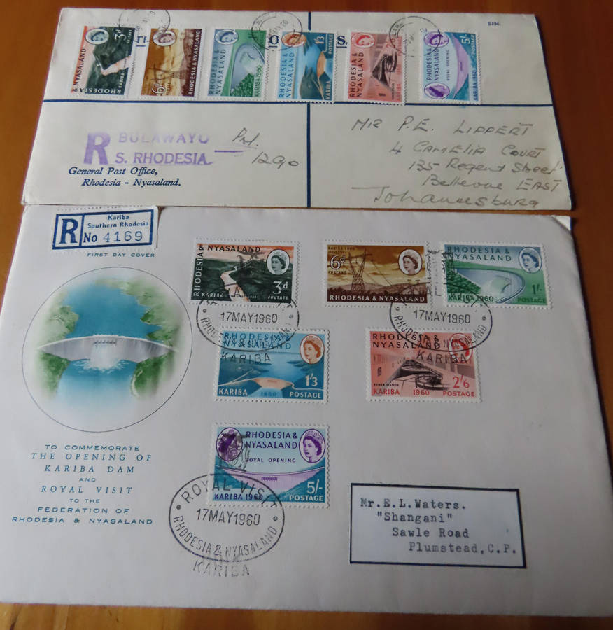 Stamps - Rhodesia and Nyasaland -  FDC and Other Opening of Kariba Dam 17 May 1960
