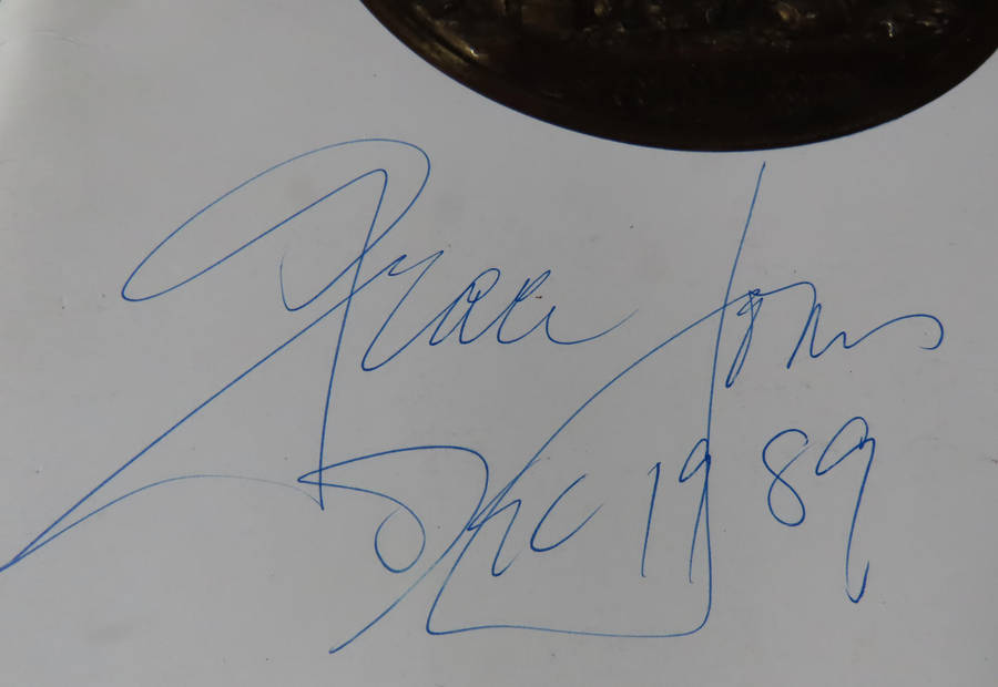 Grace Jones - Autographed Air France Concorde Menu 19 December 1989