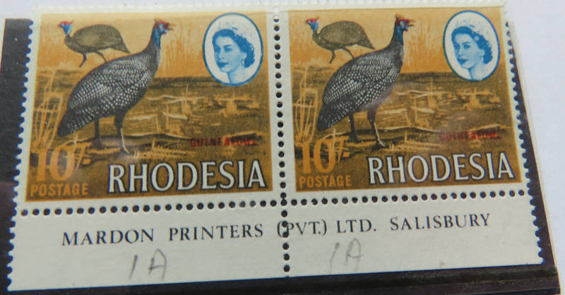 Rhodesia -Mardon Printing 1966 - 10/- Pair MNH