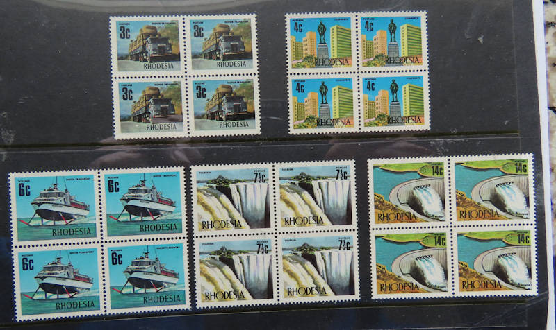Rhodesia - 1973 Definitive Set Additional Values MNH - Blocks of 4