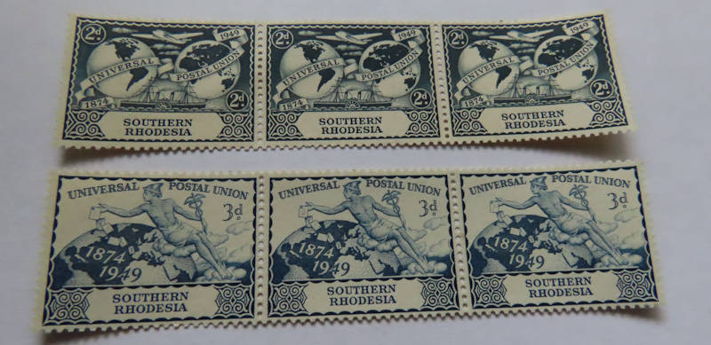 Rhodesia - 1977 Xmas Post Mark Llewellin Barracks and Southern Rhodesia U.PU. Three Stamps MNH