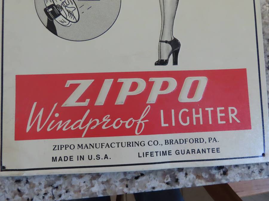Zippo - (Try The Fan Test) - Fabulous Metal Sign Measuring 40 x 28 Cms.