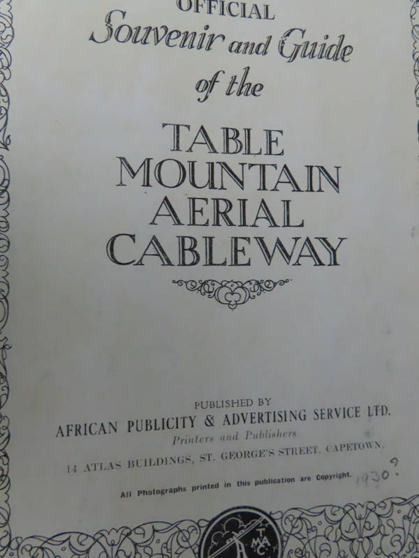South Africa - Table Mountain Aerial Cableway Original Booklet 64 Pages with Photos - 1930 ?