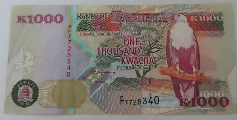 Zambia - Bank of Zambia - R1000 Kwacha 1992 EF