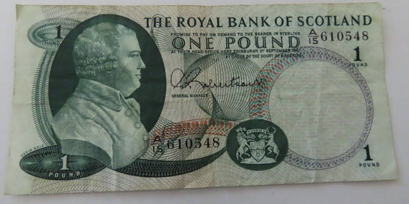 Great Britain - Scotland - Royal Bank of Scotland £1 - 1.9.1967
