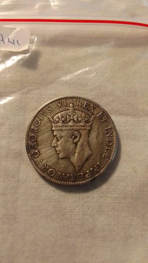 1942 East Africa 1 shilling coin