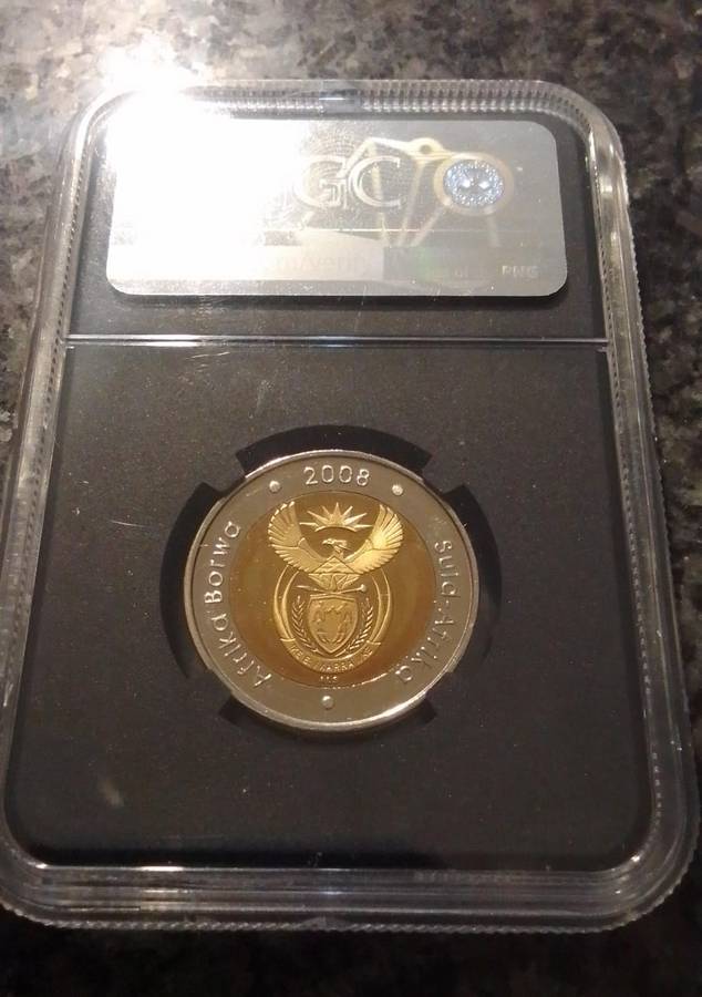 2008 Mandela 90th Birthday R5 Coin - Scares ULTRA CAMEO PF66 Grade