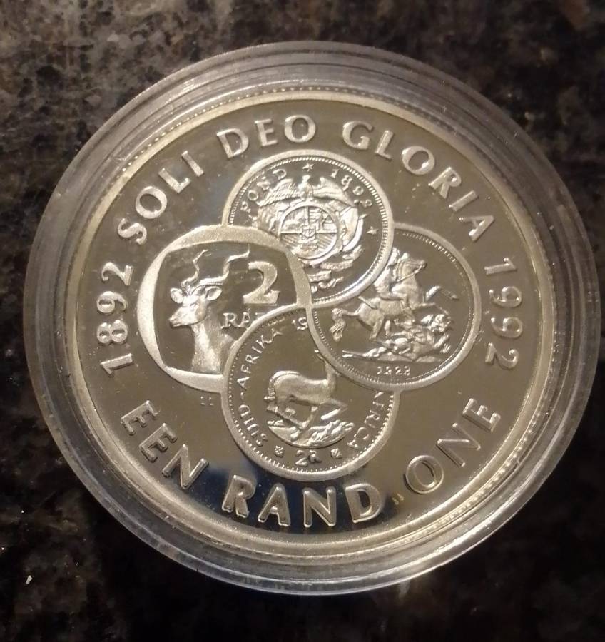 1992 South Africa R1 Silver Proof Coin  Protea Series