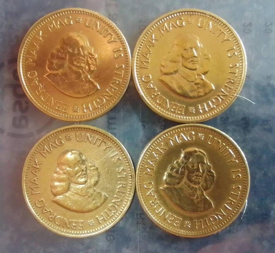 4x South Africa ½c Coins - Dates 1961+ 1962+ 1963+ 1964