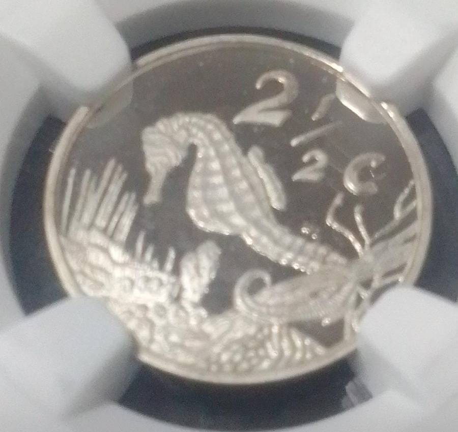 **A MUST-SEE COIN** - PF69 Ultra Cameo - 1997 South Africa 2½ Cent Knysna Seahorse Silver Coin.